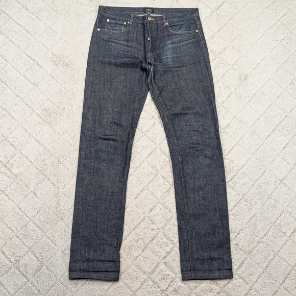 A.P.C. Jeans Mens 33 Blue Indigo Japanese Selvedge Dry Petite Standard Slim - Picture 1 of 12